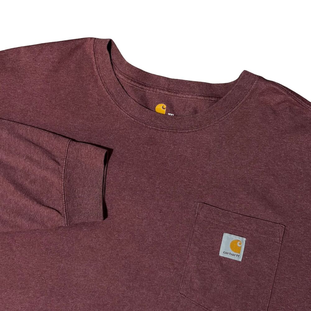 Carhartt Shirt Mens 3XL Plum Original Fit Long Sleeve Workwear Logo Chest Pocket